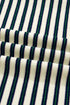 Striped Contrast Collar Quarter Zip Polo Long Sleeve Top